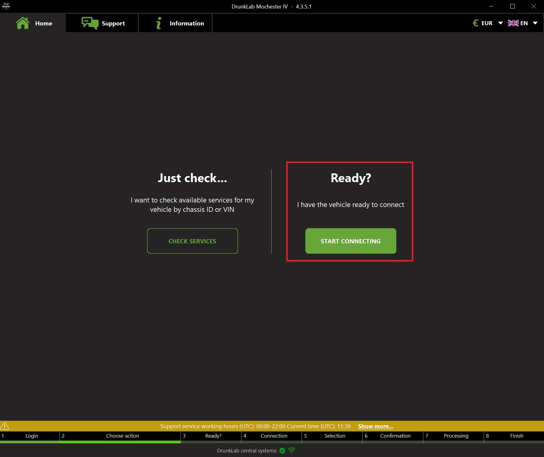 Tuning solutions check with diagnostic adapter in the Mochester App