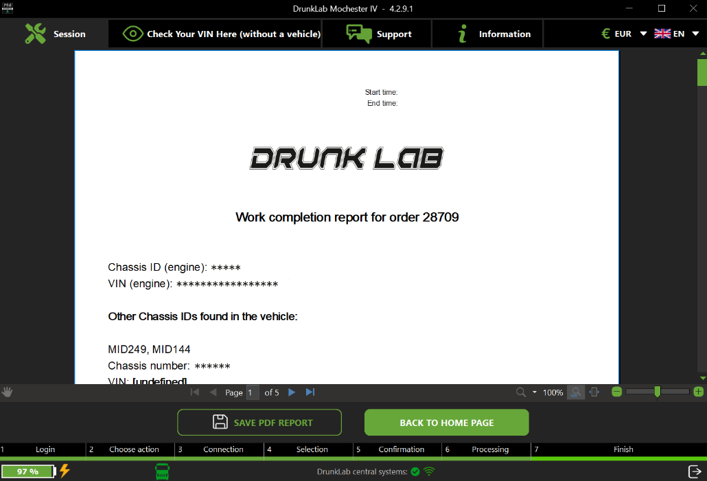 Exporting report to PDF format in the Mochester App